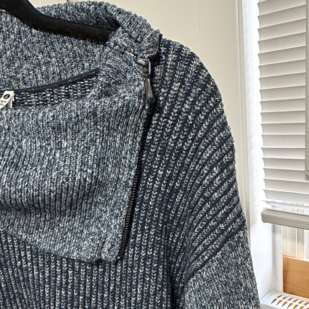 Leo & Nicole Navy Cowl Neck Sweater - Picture 3 of 5